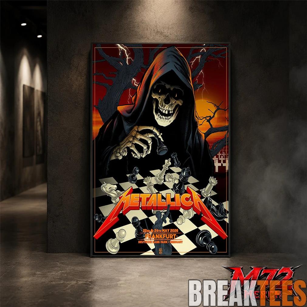Metallica World Tour M72 May 22 24 2026 Frankfurt Germany Deutsche Bank Park Grim Reaper Chess Canvas Poster Metallica World Tour M72 May 22 24 2026 Frankfurt Germany Deutsche Bank Park Grim Reaper Chess Canvas Poster