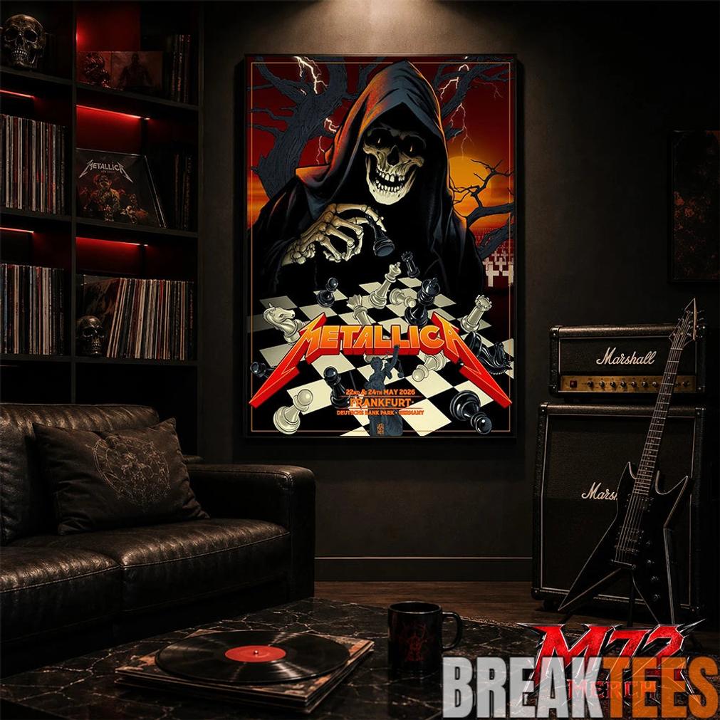 Metallica World Tour M72 May 22 24 2026 Frankfurt Germany Deutsche Bank Park Grim Reaper Chess Canvas Poster Metallica World Tour M72 May 22 24 2026 Frankfurt Germany Deutsche Bank Park Grim Reaper Chess Canvas Poster