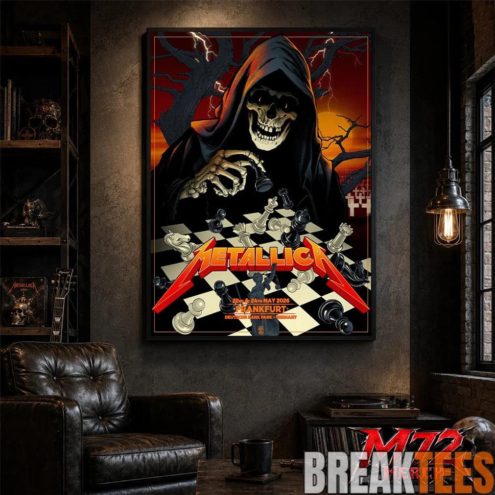 Metallica World Tour M72 May 22 24 2026 Frankfurt Germany Deutsche Bank Park Grim Reaper Chess Canvas Poster Metallica World Tour M72 May 22 24 2026 Frankfurt Germany Deutsche Bank Park Grim Reaper Chess Canvas Poster