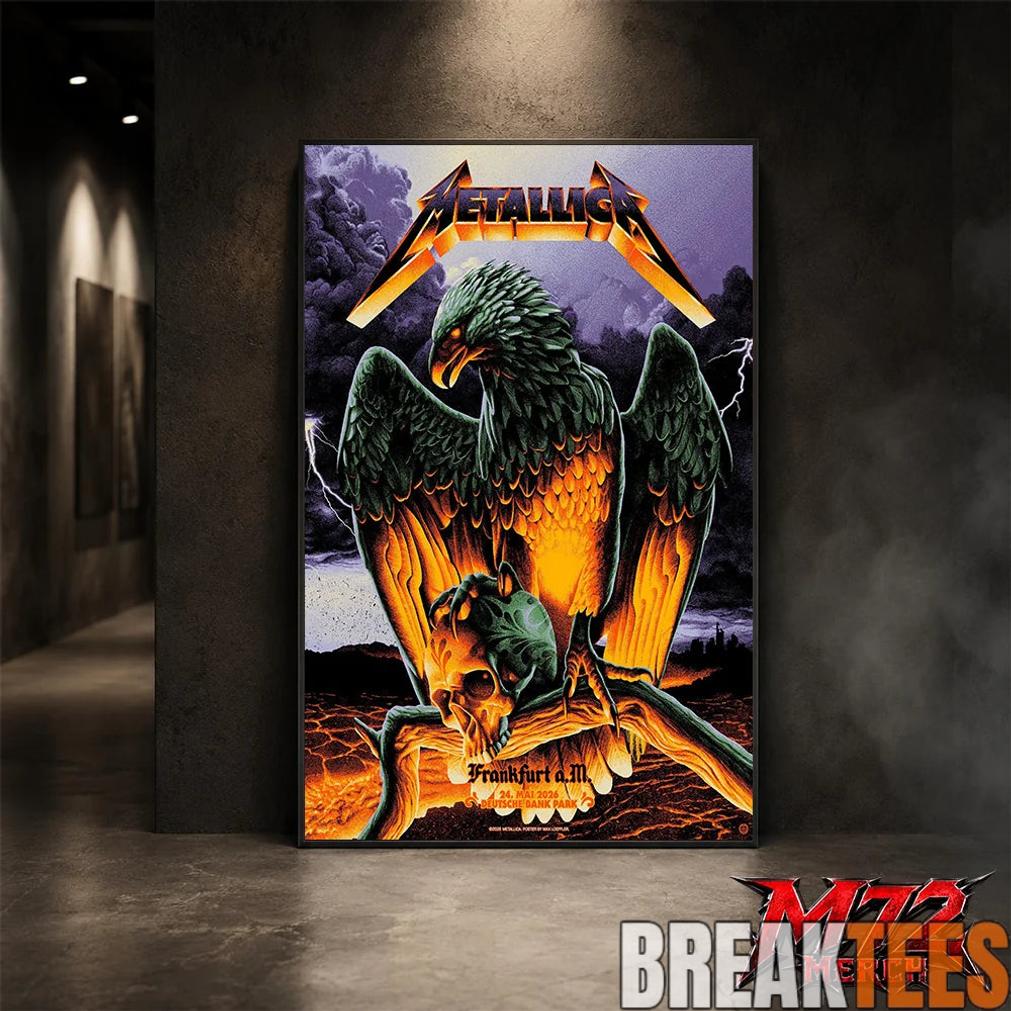 Metallica World Tour M72 May 24 2026 Frankfurt Germany Deutsche Bank Park Eagle Skull Storm Canvas Poster Metallica World Tour M72 May 24 2026 Frankfurt Germany Deutsche Bank Park Eagle Skull Storm Canvas Poster