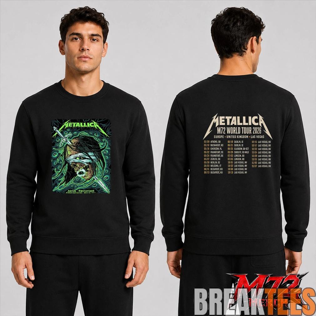 Metallica World Tour M72 May 27 2026 Zürich Switzerland Stadion Letzigrund Mummy Dagger Eye 2 Side T-Shirt Metallica World Tour M72 May 27 2026 Zürich Switzerland Stadion Letzigrund Mummy Dagger Eye 2 Side T-Shirt