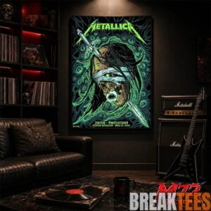 Metallica World Tour M72 May 27 2026 Zürich Switzerland Stadion Letzigrund Mummy Dagger Eye Canvas Poster 2