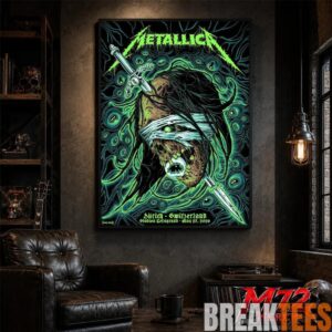 Metallica World Tour M72 May 27 2026 Zrich Switzerland Stadion Letzigrund Mummy Dagger Eye Canvas Poster 3