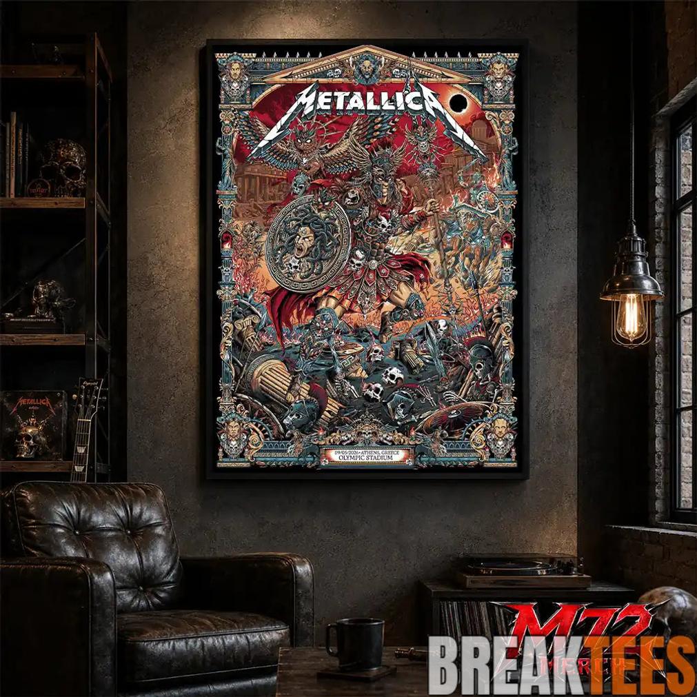 Metallica World Tour M72 May 9 2026 Athens Greece Olympic Stadium Battle Warrior Poster Canvas Metallica World Tour M72 May 9 2026 Athens Greece Olympic Stadium Battle Warrior Poster Canvas