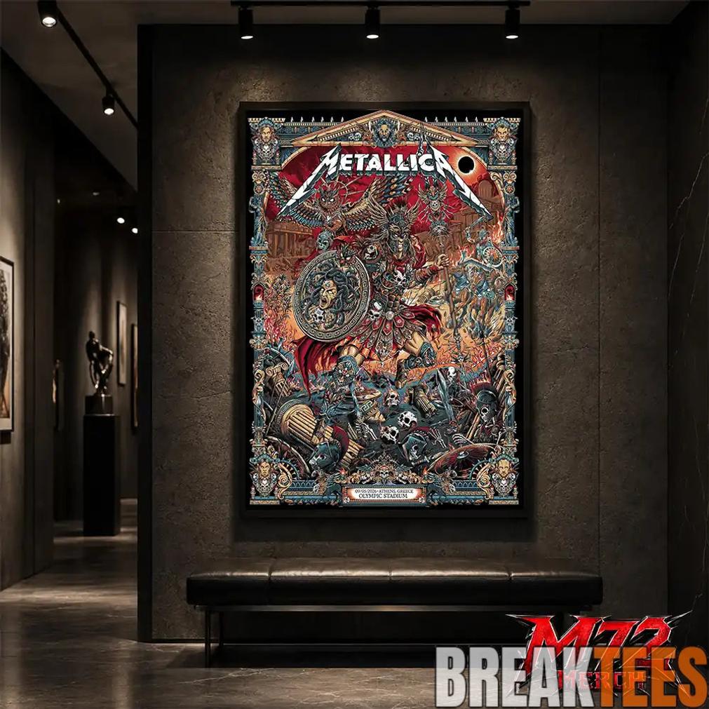 Metallica World Tour M72 May 9 2026 Athens Greece Olympic Stadium Battle Warrior Poster Canvas Metallica World Tour M72 May 9 2026 Athens Greece Olympic Stadium Battle Warrior Poster Canvas