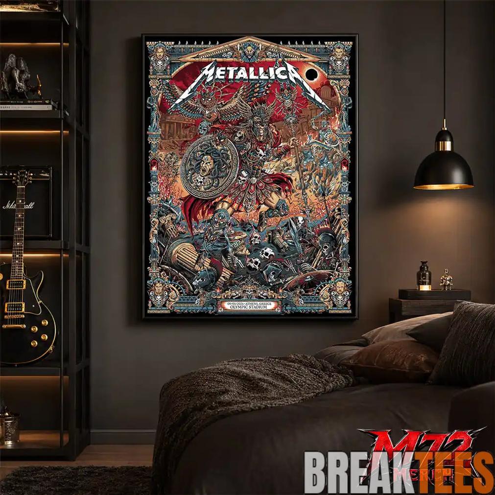 Metallica World Tour M72 May 9 2026 Athens Greece Olympic Stadium Battle Warrior Poster Canvas Metallica World Tour M72 May 9 2026 Athens Greece Olympic Stadium Battle Warrior Poster Canvas