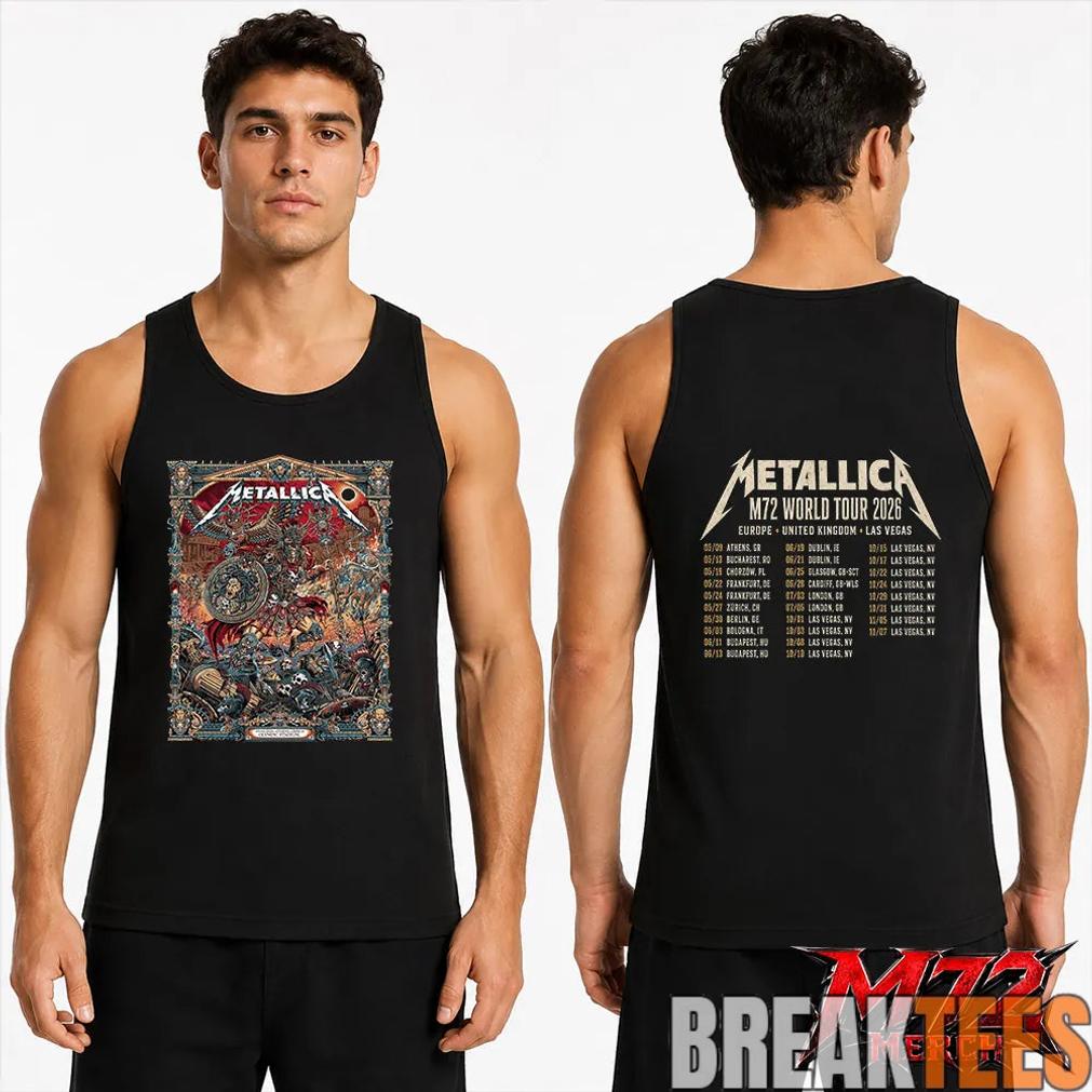 Metallica World Tour M72 May 9 2026 Athens Greece Olympic Stadium Creeping Death Setlist Battle Warrior Two Sided T-Shirt Metallica World Tour M72 May 9 2026 Athens Greece Olympic Stadium Creeping Death Setlist Battle Warrior Two Sided T-Shirt