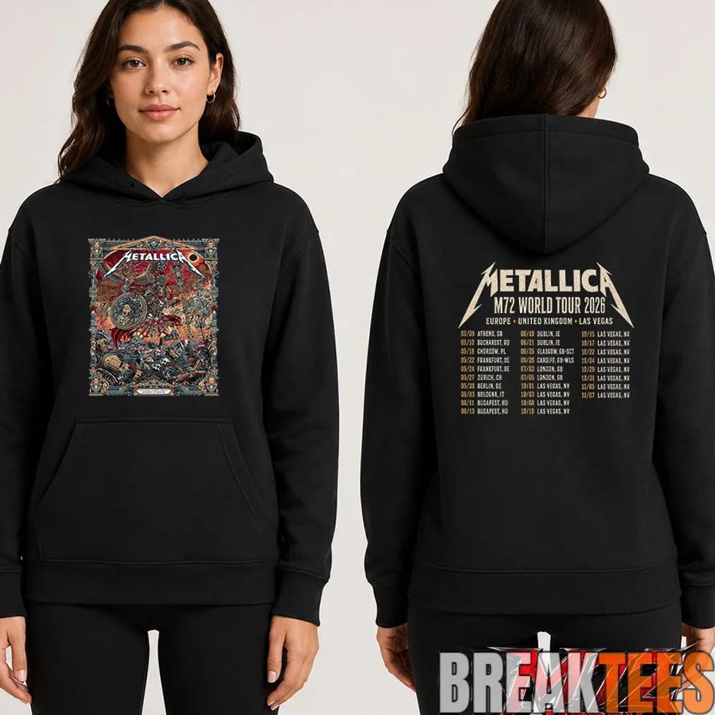 Metallica World Tour M72 May 9 2026 Athens Greece Olympic Stadium Creeping Death Setlist Battle Warrior Two Sided T-Shirt Metallica World Tour M72 May 9 2026 Athens Greece Olympic Stadium Creeping Death Setlist Battle Warrior Two Sided T-Shirt