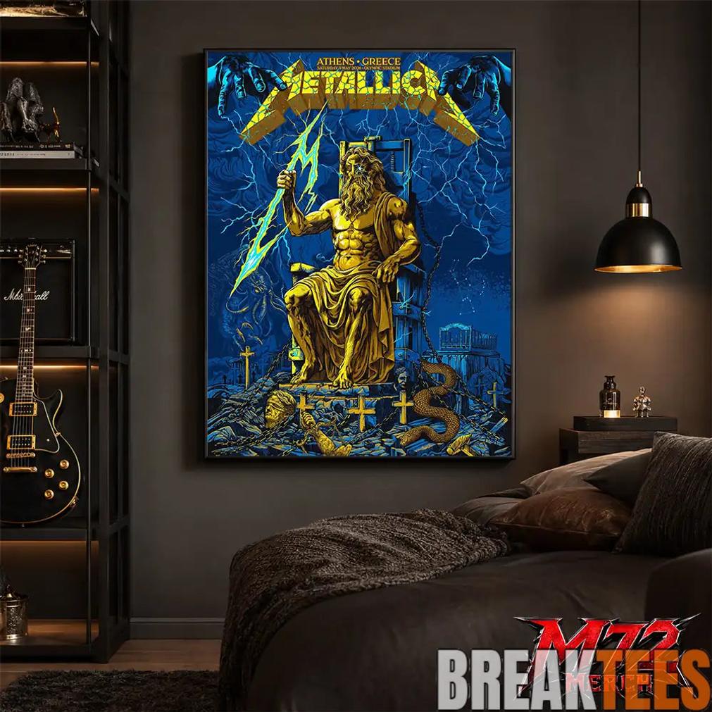 Metallica World Tour M72 May 9 2026 Athens Greece Olympic Stadium Zeus Thunder Poster Canvas Metallica World Tour M72 May 9 2026 Athens Greece Olympic Stadium Zeus Thunder Poster Canvas