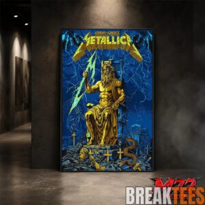 Metallica World Tour M72 May 9 2026 Athens Greece Olympic Stadium Zeus Thunder Poster Canvas 1