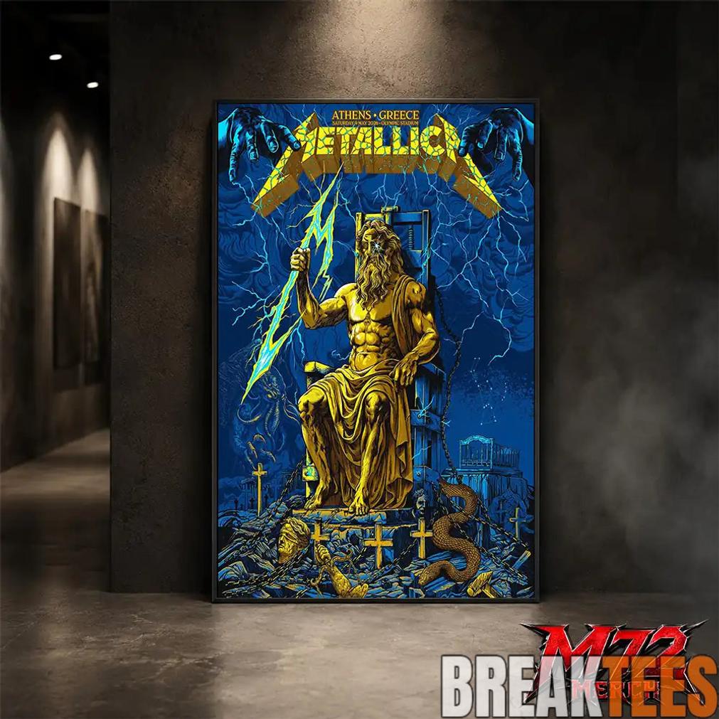 Metallica World Tour M72 May 9 2026 Athens Greece Olympic Stadium Zeus Thunder Poster Canvas Metallica World Tour M72 May 9 2026 Athens Greece Olympic Stadium Zeus Thunder Poster Canvas