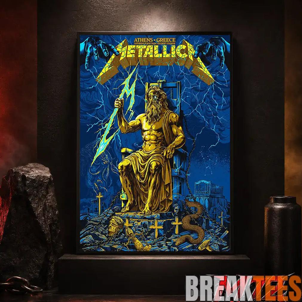 Metallica World Tour M72 May 9 2026 Athens Greece Olympic Stadium Zeus Thunder Poster Canvas Metallica World Tour M72 May 9 2026 Athens Greece Olympic Stadium Zeus Thunder Poster Canvas