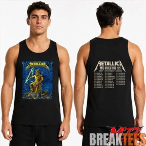 Metallica World Tour M72 May 9 2026 Athens Greece Olympic Stadium Zeus Thunder Two Sided T-Shirt 1