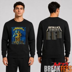 Metallica World Tour M72 May 9 2026 Athens Greece Olympic Stadium Zeus Thunder Two Sided T-Shirt 3