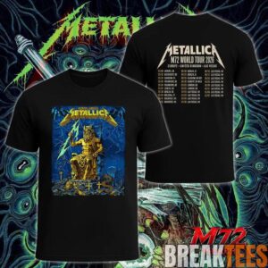 Metallica World Tour M72 May 9 2026 Athens Greece Olympic Stadium Zeus Thunder Two Sided T-Shirt 5