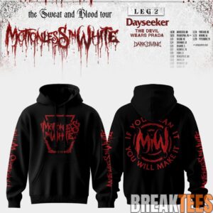 Motionless In White Leg 2 of The Sweat And Blood Tour 2026 Hoodie 7