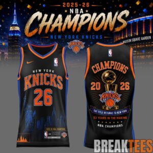 New York Knick 2026 NBA Champions Basketball Jersey – Black