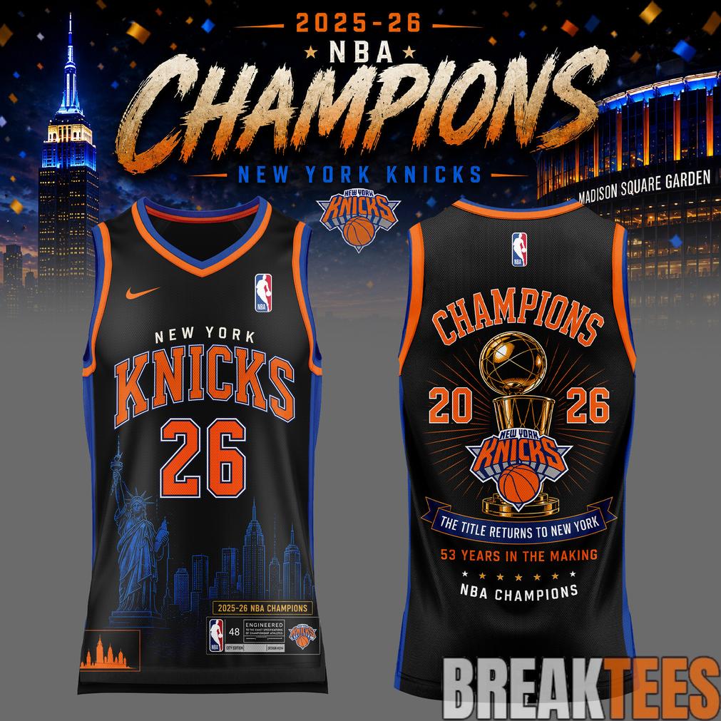 New York Knick 2026 NBA Champions Basketball Jersey – Black New York Knick 2026 NBA Champions Basketball Jersey – Black