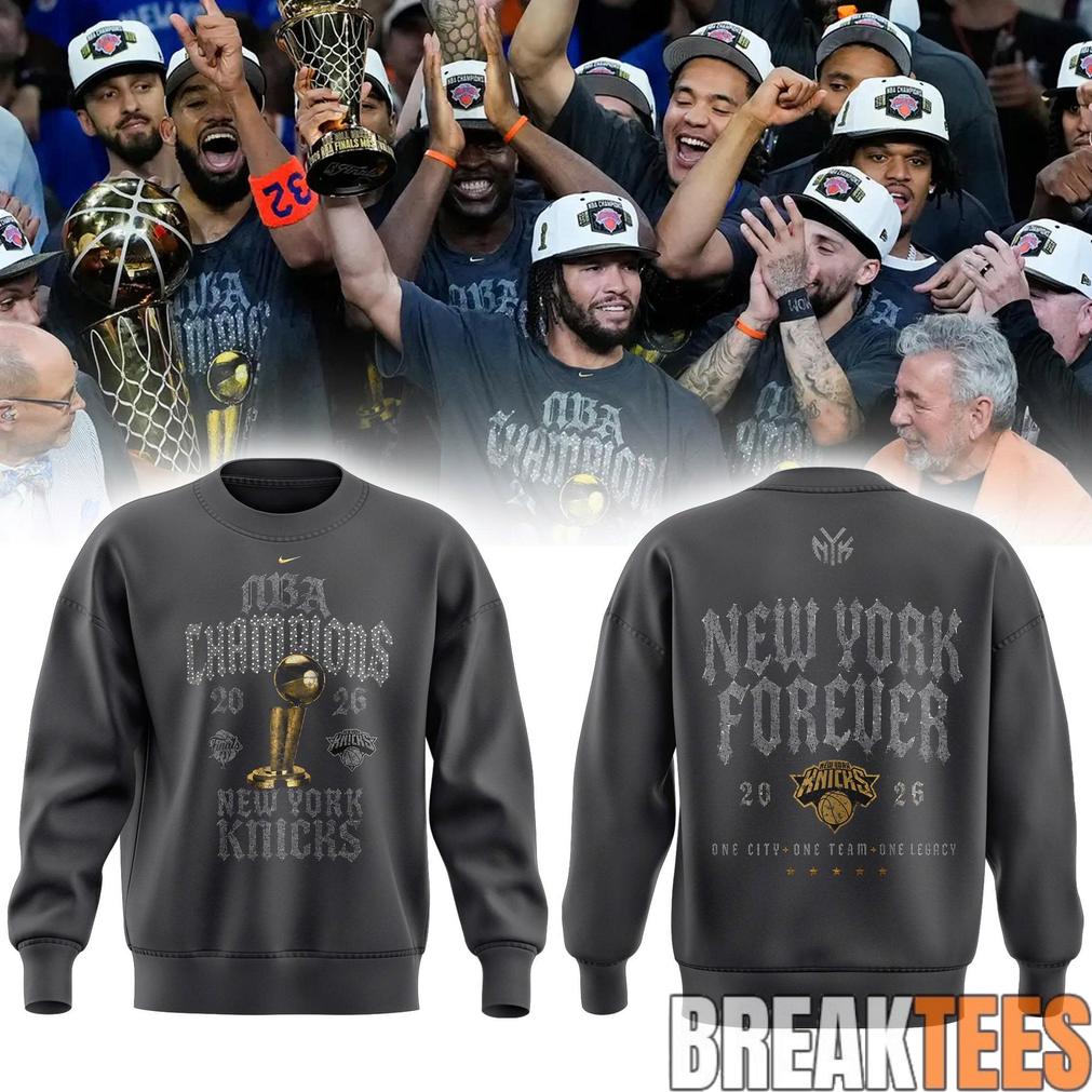 New York Knick 2026 NBA Champions ‘New York Forever’ Grey Sweatshirt New York Knick 2026 NBA Champions ‘New York Forever’ Grey Sweatshirt
