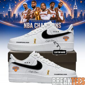 New York Knicks 2026 NBA Champions Custom Air Force 1 Shoes 2