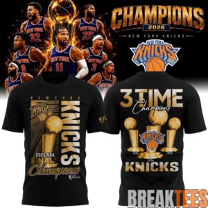New York Knicks 2026 NBA Finals 3 Time Champions Shirt