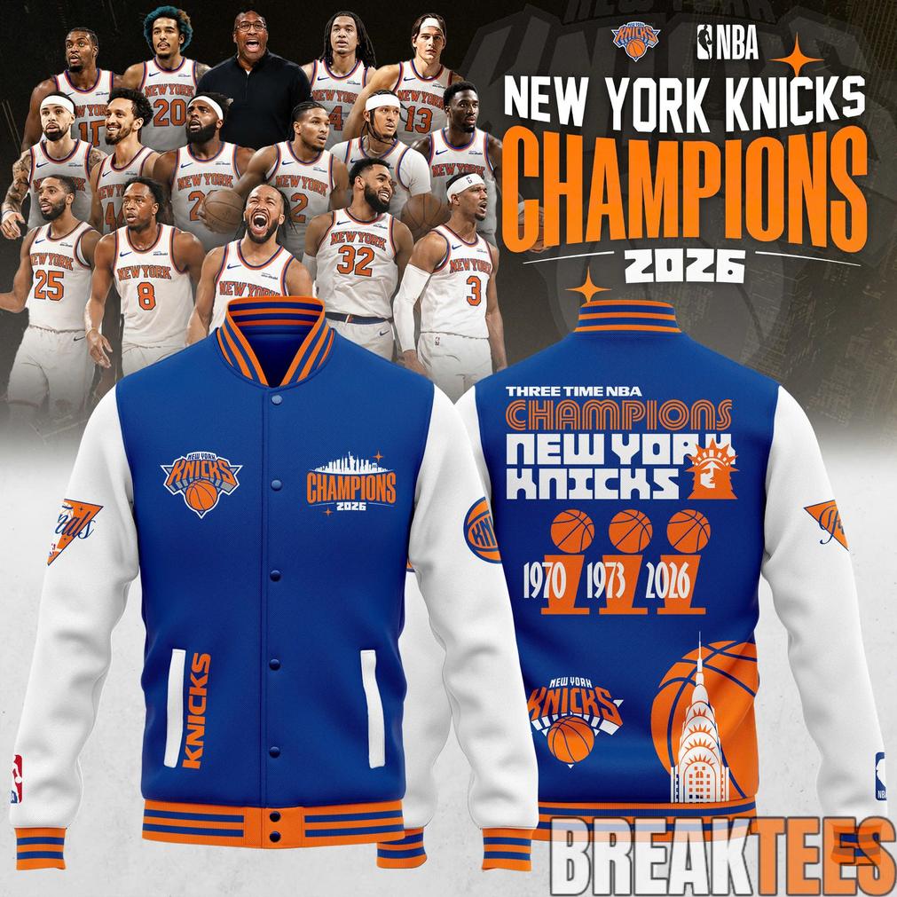 New York Knicks 3 Time NBA Champions Bomber Jacket New York Knicks 3 Time NBA Champions Bomber Jacket