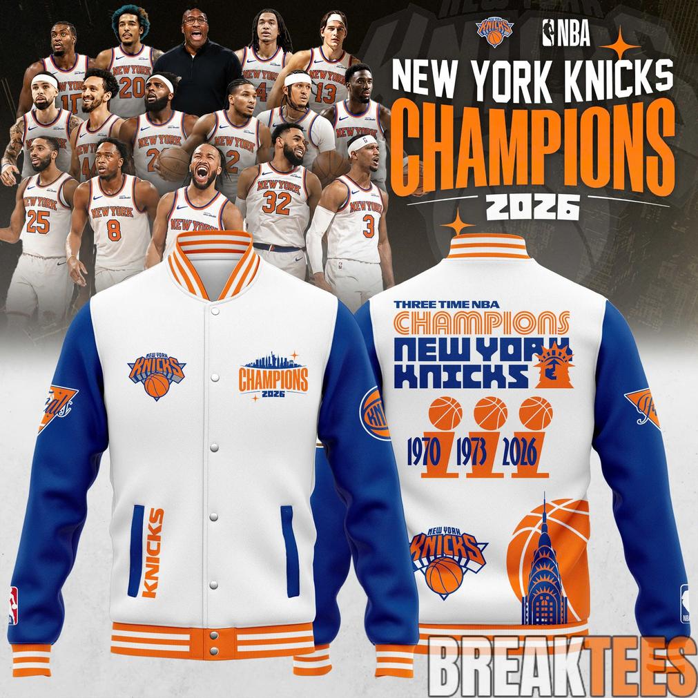 New York Knicks 3 Time NBA Champions Bomber Jacket New York Knicks 3 Time NBA Champions Bomber Jacket