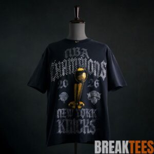 New York Knicks Gray 2026 NBA Finals Champions Locker Room Limited Edition On Court Shirt