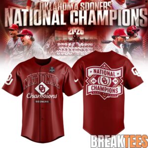 Oklahoma Sooners 2026 National Champions Baseball Jersey 2