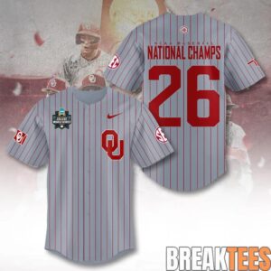 Oklahoma Sooners 2026 National Champions Limited Edition Baseball Jersey 1