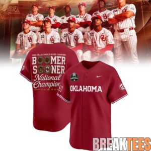 Oklahoma Baseball 2026 National Champions Special Red Baseball Jersey 1