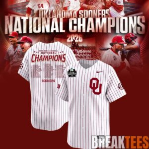 Oklahoma Baseball 2026 National Champions White-Gray Baseball Jersey