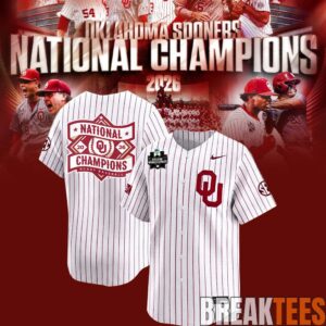 Oklahoma Baseball 2026 National Champions White-Gray Baseball Jersey 4