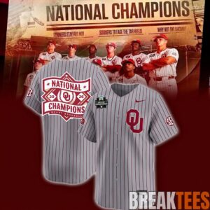 Oklahoma Baseball 2026 National Champions White-Gray Baseball Jersey 5