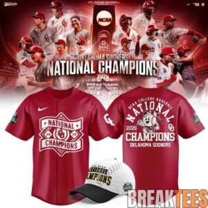 Oklahoma Sooners 2026 NCAA Baseball National Champions Jersey 3