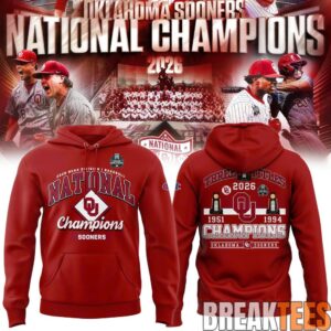 Oklahoma Sooners 2026 NCAA Baseball National Champions Hoodie 2
