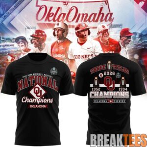 Oklahoma Sooners 2026 NCAA Baseball National Champions Shirt 1