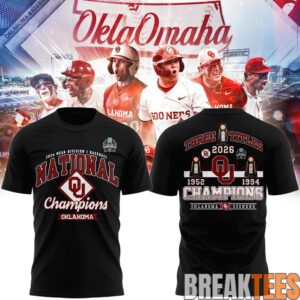Oklahoma Sooners 2026 NCAA Baseball National Champions Locker Room Tee