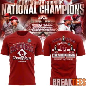 Oklahoma Sooners 2026 NCAA Baseball National Champions Locker Room Tee 2