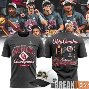 Oklahoma Sooners Crimson 2026 NCAA Baseball National Champions 3D Shirt 1