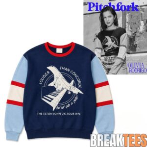 Olivia Rodrigo Pitchfork Elton John Uk Tour 1976 Louder Than Concorde Sweatshirt