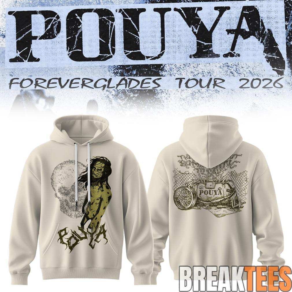 Pouya Foreverglades Tour 2026 Hoodie White Pouya Foreverglades Tour 2026 Hoodie White