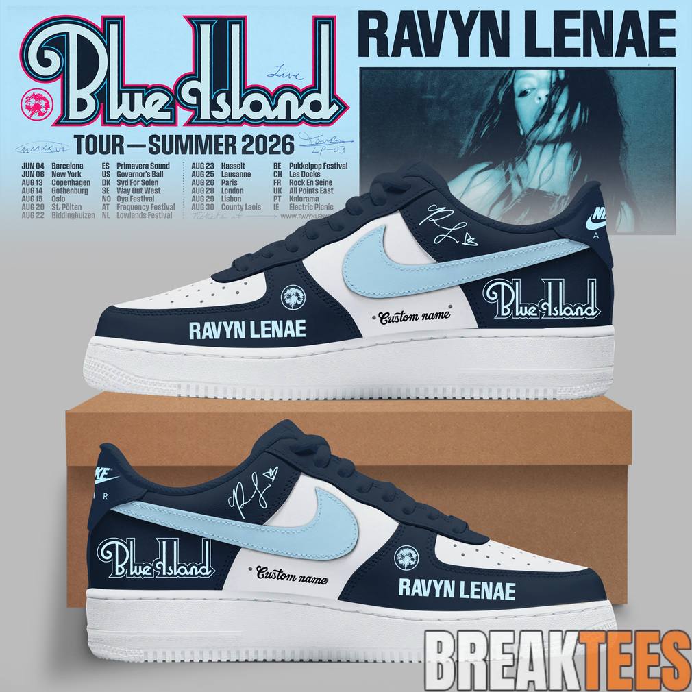 Ravyn Lenae “Blue Island” Tour 2026 Custom AF1 Shoes Ravyn Lenae “Blue Island” Tour 2026 Custom AF1 Shoes