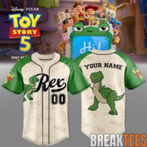 Rex Custom Baseball Jersey – Toy Story 5 Edition