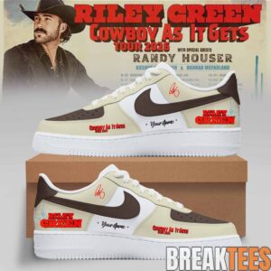 Riley Green Cowboy As It Gets Tour 2026 Custom Air Force 1 Shoes 2