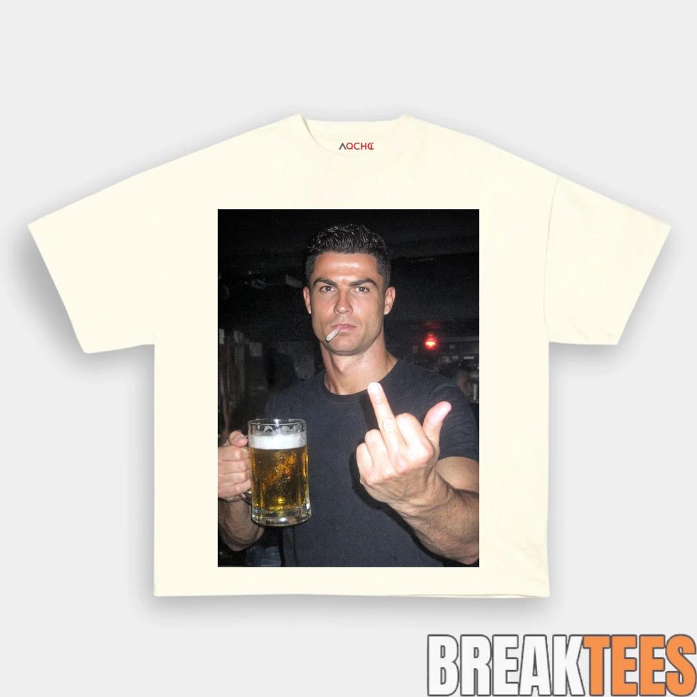 Ronaldo Drunk After Hours Middle Finger Tee Ronaldo Drunk After Hours Middle Finger Tee