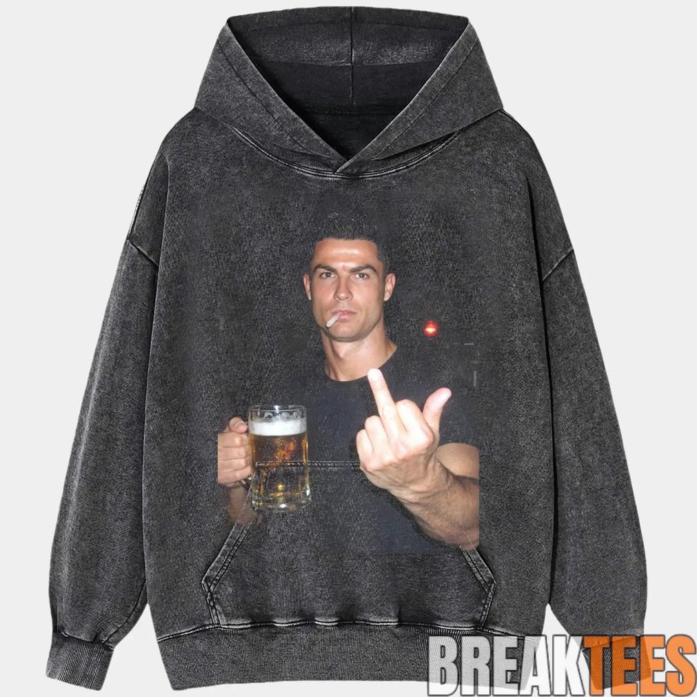 Ronaldo Drunk After Hours Middle Finger Tee Ronaldo Drunk After Hours Middle Finger Tee