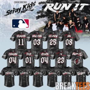 STRAY KIDS RUN IT WORLD TOUR 2026 Edition Baseball Jersey 3