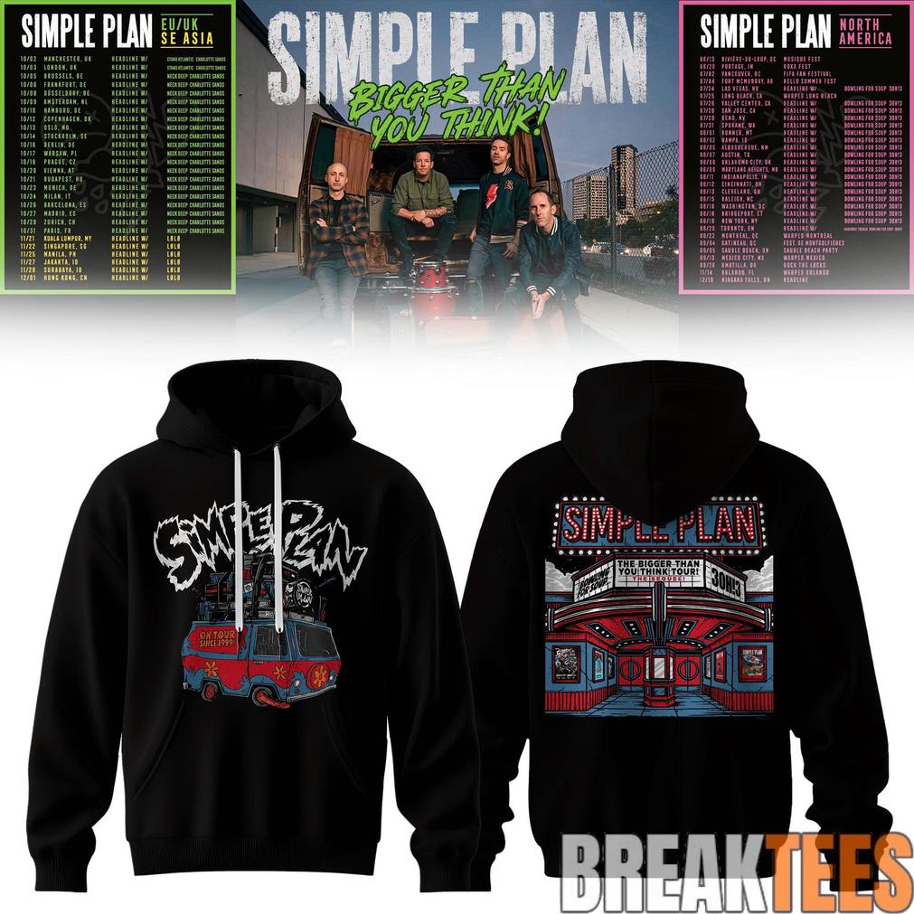 Simple Plan Bigger Than You Think Tour Limited Hoodie Simple Plan Bigger Than You Think Tour Limited Hoodie