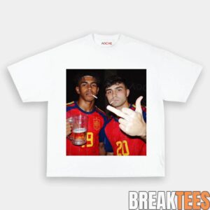 Spain Drunk Smoke Repeat Football Tee 2
